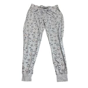 Women’s Secret Treasures Coffee Theme Pajama Pants w Pocket Small Gray